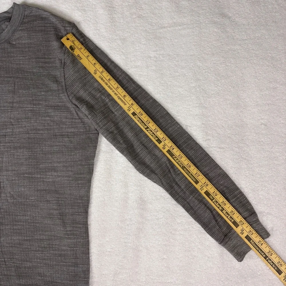 Fruit of the Loom Mens XXXL 3XG Long Sleeve Gray Thermal Knit Crewneck Shirt - Picture 6 of 9